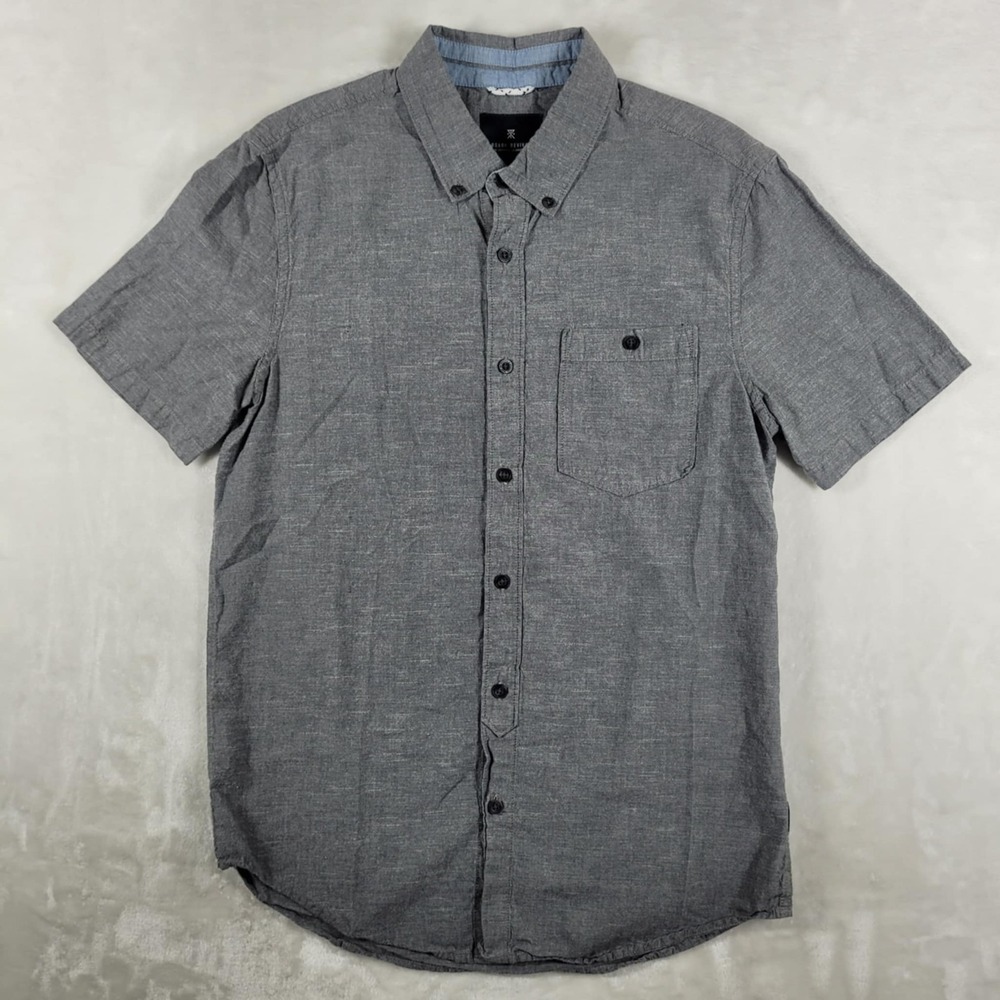Roark Revival Short Sleeve‎ Button Up Shirt Men's Small Gray Casual Comfort